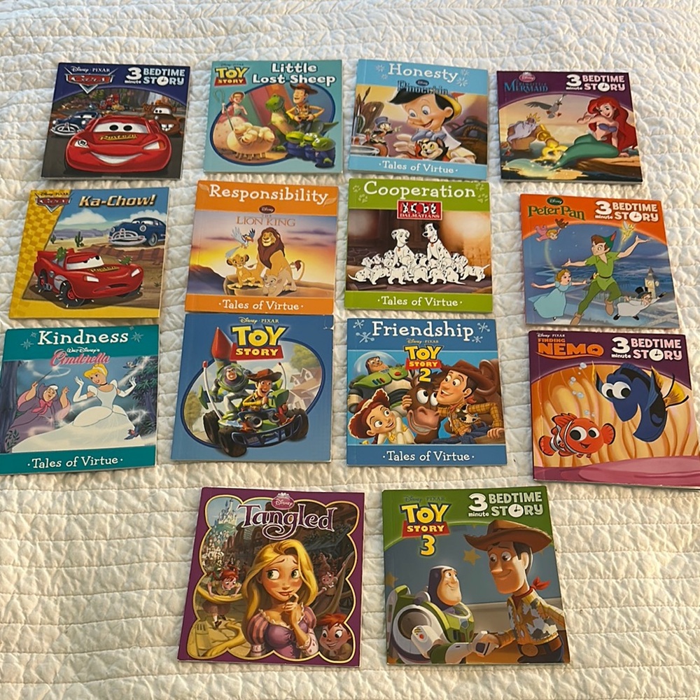 Disney Pixar book 14 books are 5 1/2" x 6" preowned Nemo Toy story, cars, more